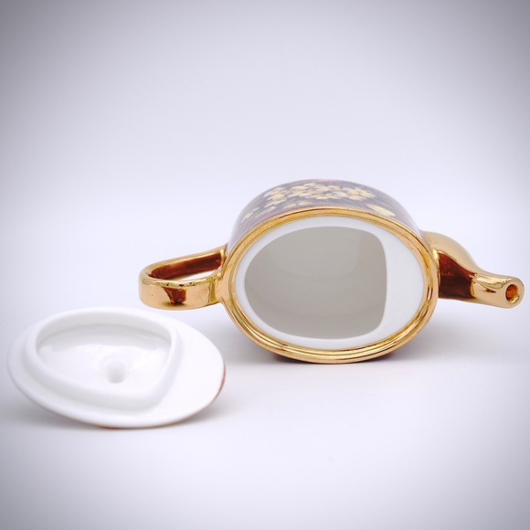 Ayshford Miniature Primroses Violets Teapot Bone China Gold Trim Staffordshire - Picture 6 of 7